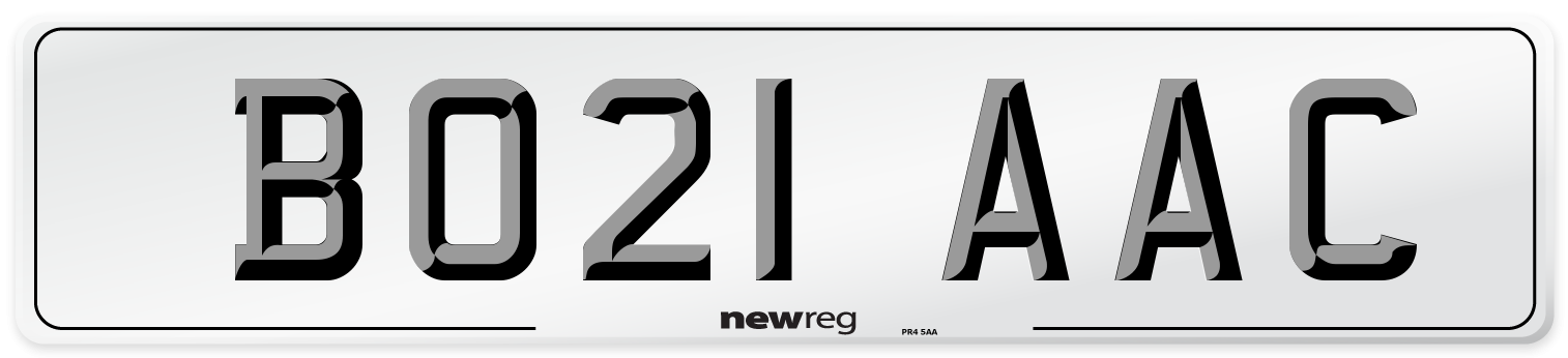 BO21 AAC Number Plate from New Reg